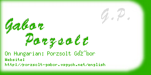 gabor porzsolt business card